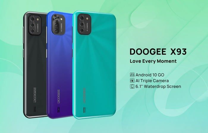 DOOGEE X93 - Smartphone 61 pouces HD+ 4350 mAh 16 Go Double SIM 3G Caméra AI 8MP Ext. 256 Go