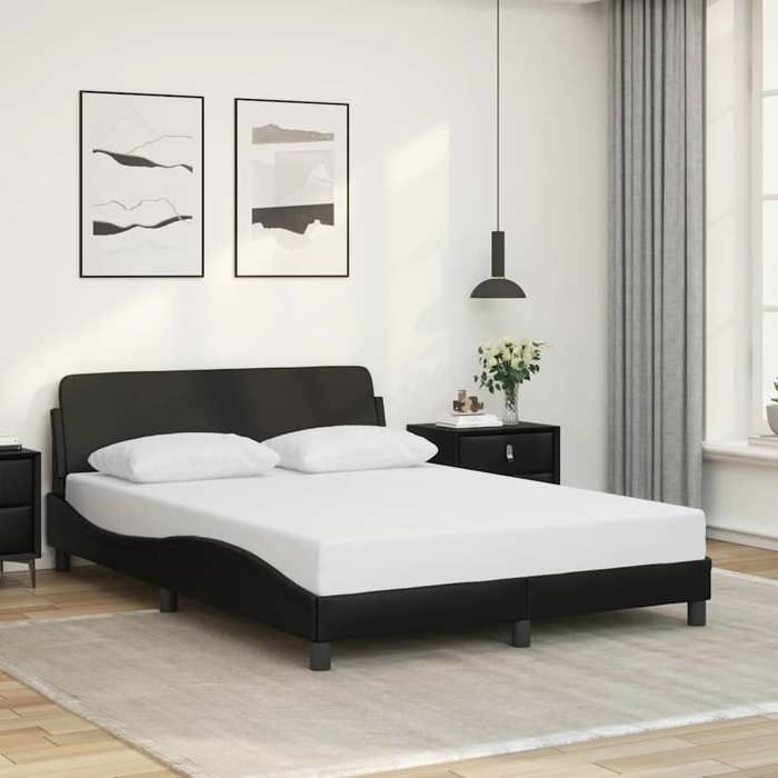 vidaXL Cadre de lit Dover noir 120x200 cm similicuir 373158