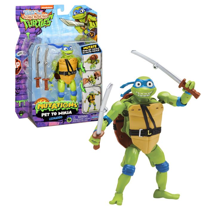 Figurine Articulée - TORTUES NINJA - Leonardo - 15 cm - Transformable 2 en 1 - Pour enfants dès 4 ans