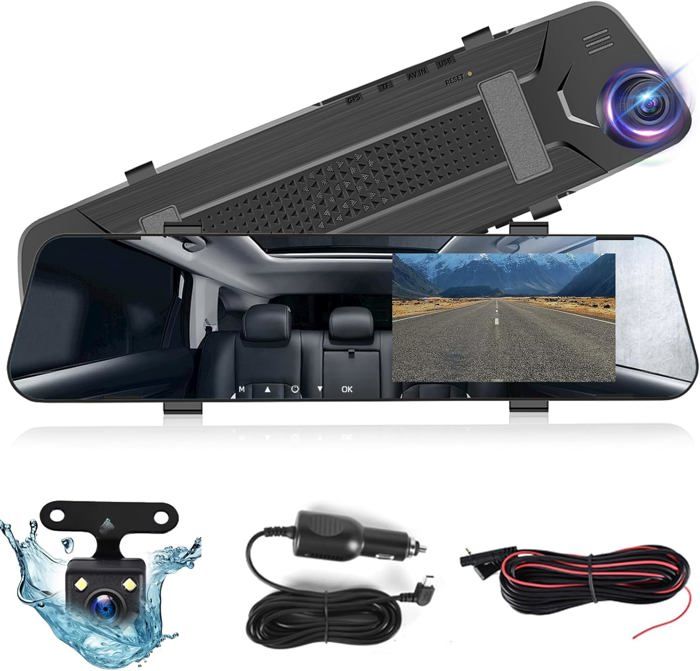 Dash Cam Double Caméra 1080P Avant/arrière + écran 4,5" - Capteur Choc, Aide Stationnement, Carte 64Go