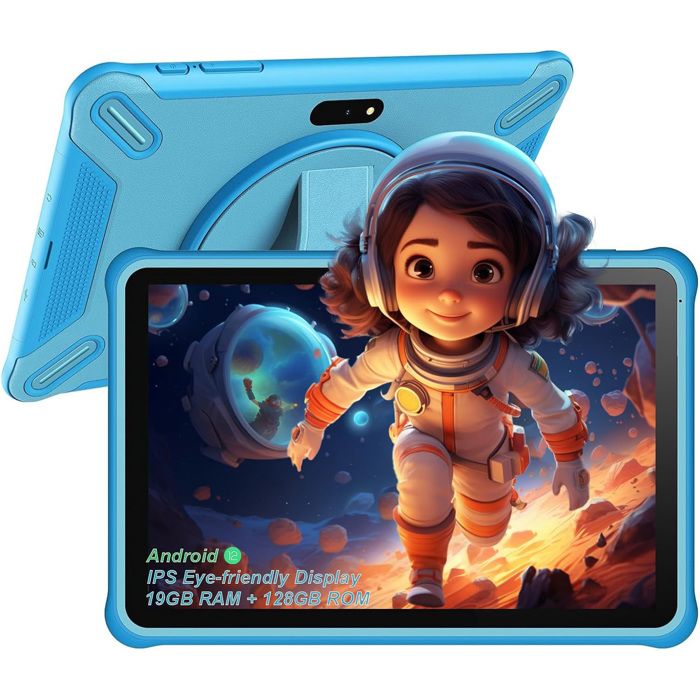 Tablette Tactile 10.1 Pouces YUMKEM 19Go+128Go Android 12 Octa-Core WIFI 8000mAh Type-C Bleu