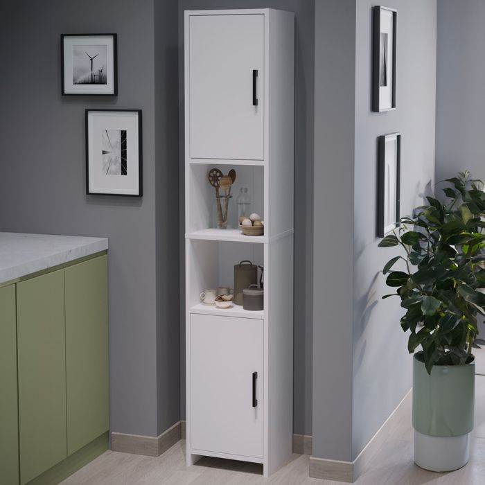 Meuble colonne de cuisine Rautrina 180 x 35 x 30 cm blanc