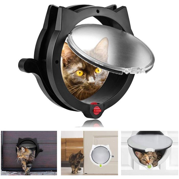 Meilleurs prix pour Chatire pour Animaux - Verrouillage 4 Voies Design Unique Facile Installer - Noir Label