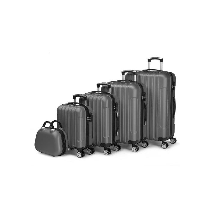 Trolley Cabine GUESS Verona – Valise Rigide Polycarbonate, 30-39L, Gris Foncé/noir