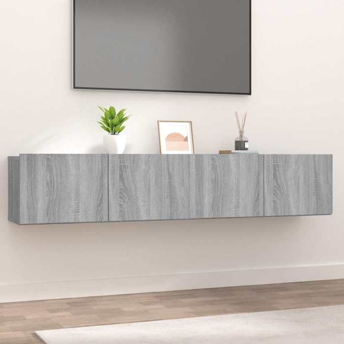 (Gris)Meubles TV - SIGNOR - Table Télévision en bois 2 pcs sonoma gris 80x30x30 cm bois ingénierie 914969