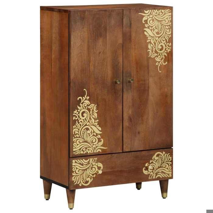 Style Élégance Chic - Haut Buffet bahut - Armoire Marron 60x33.5x100cm - Bois de manguier massif &FR24985