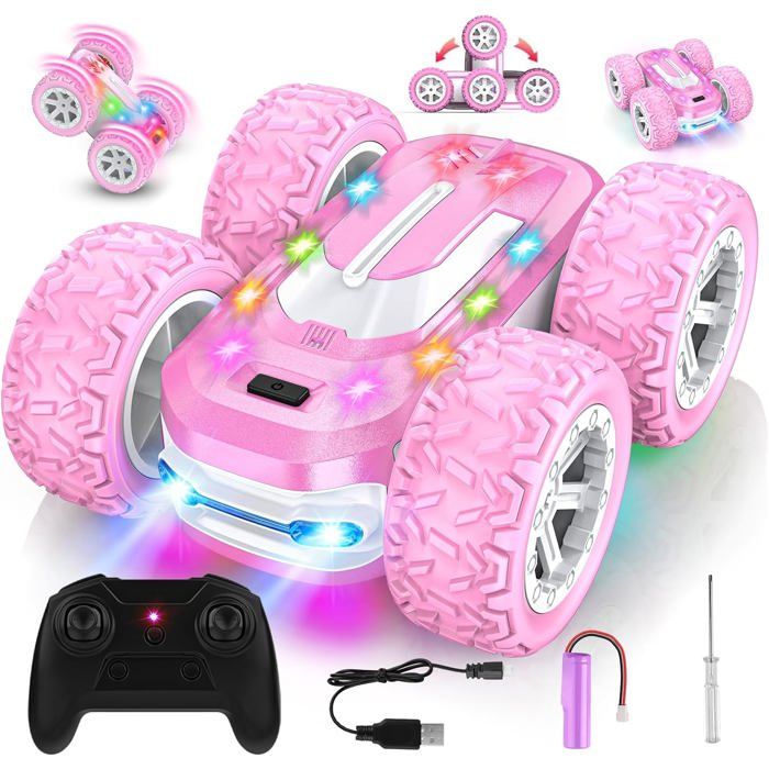Braxel Voiture Télécommandée 360° Rotation RC - Jouet Enfant 3-8 Ans Avec Lumières Et Musique