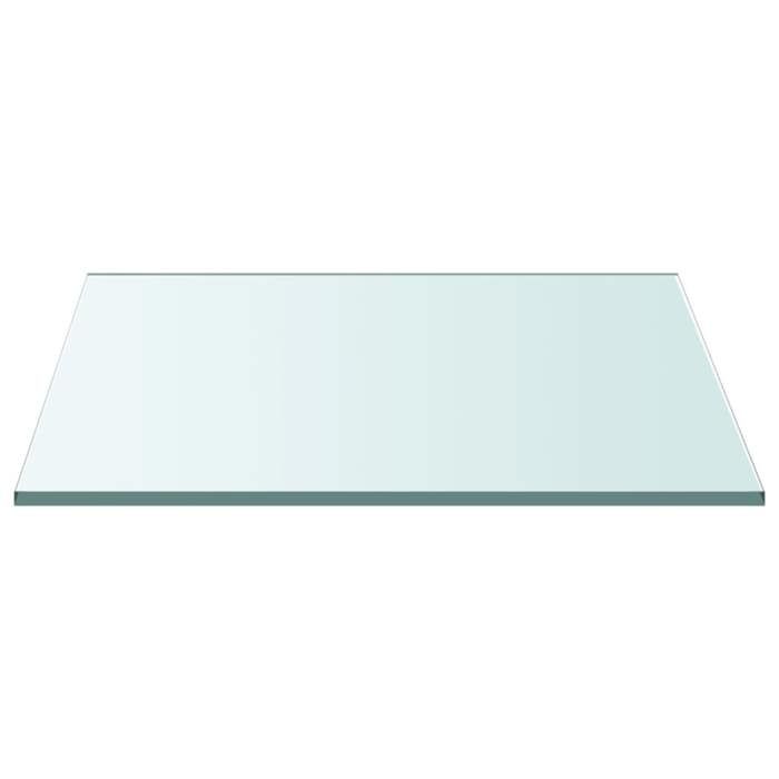 Dessus de table en verre trempé - KALISSE - Transparent - 50x50 cm - Épaisseur 06 cm - Convient intérieur et extérieur