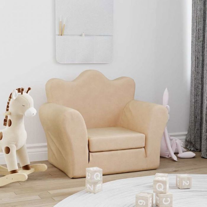 Fauteuil bebe - canape bebe Vidaxl - 357055 - Canapé-lit pour Enfants crème Peluche Douce