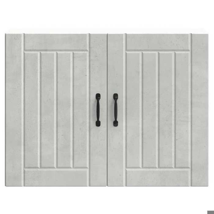 Caisson haut cuisine Gris - LEMON® Meuble mural de cuisine Lucca - gris béton - Bois ingénierie 650 - Soldes