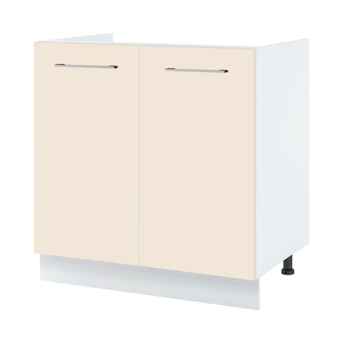Meuble sous-évier Lovia Vanille Mat 2 portes L 80 cm - Cuisineandcie Meuble sous-évier Lovia Vanille Mat 2 portes L 80 cm - Cuisineandcie