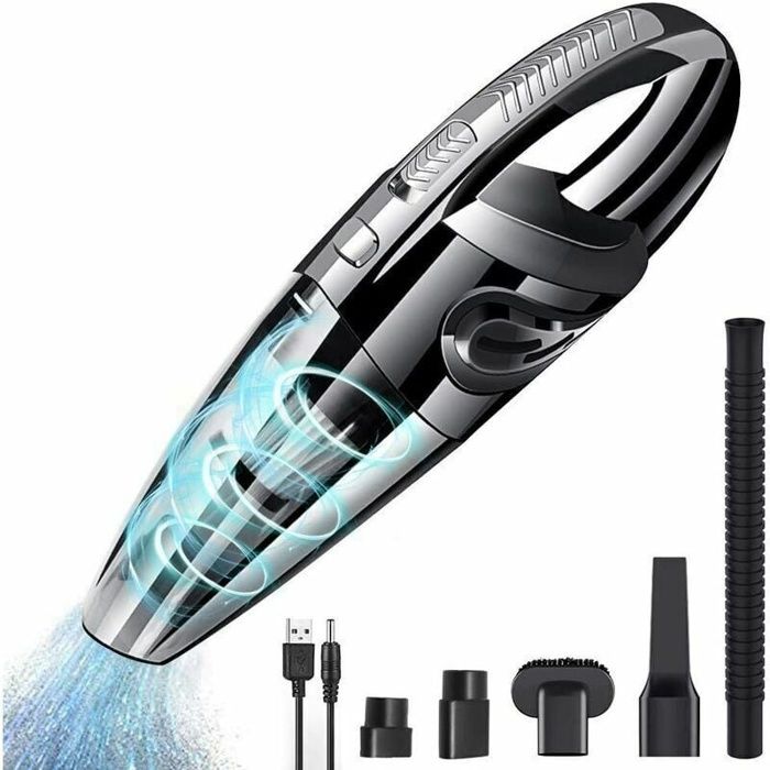 Aspirateur à main sans fil puissant et portable — 120 W 2200 mAh filtre HEPA lavable 5 embouts inclus