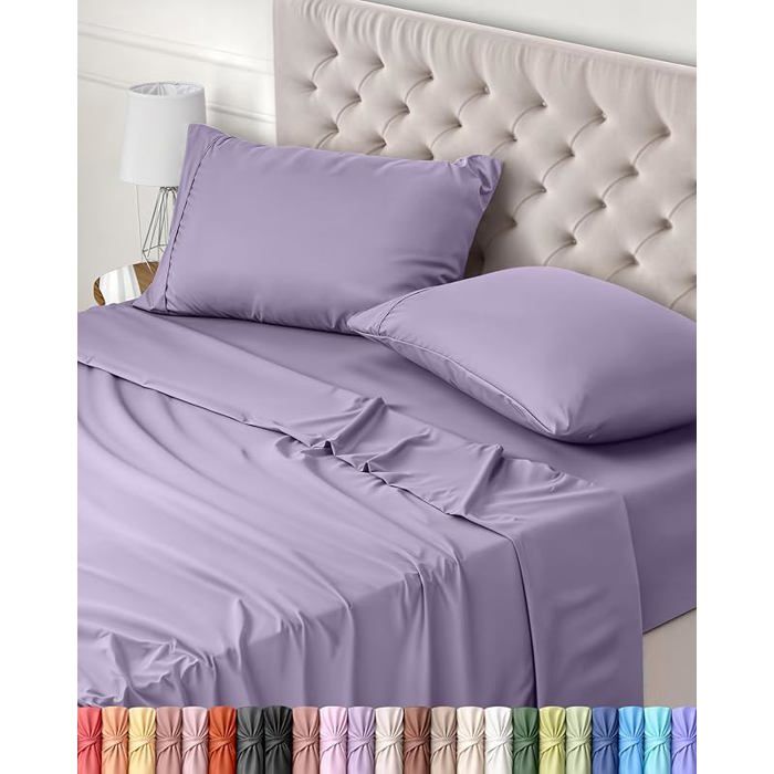 Parure de Lit 180x200 Draps de Lit 2 Personnes Ensemble de Draps nde 180x200 cm 2 Taies doreiller 50x75 cm