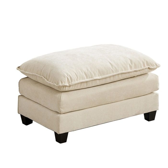 Ottoman Canapé Modulaire Nuage - 94x58x51cm - Pouf Repose-pieds Salon Rembourré Tissu Chenille Confortable - Beige