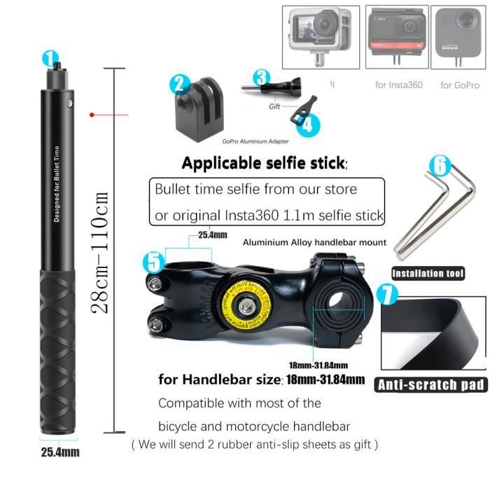 Support de Moto pour Insta360 X4 X5, accessoires, support à pince pour caméra d'action, guidon de vélo pour GoPro 13 12 11 10 9  44