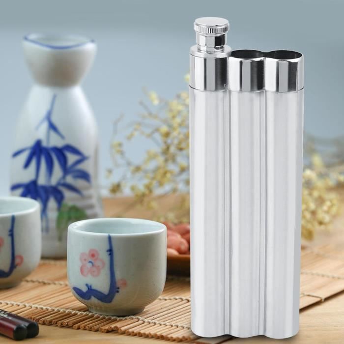 Flacon de Hanche en Acier Inoxydable Pot à Whisky Étanche Large Bouche Drinkware Bouteille