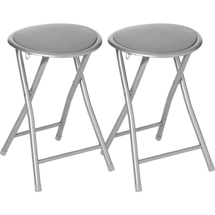 Tabouret pliant en PVC Elisa Atmosphera - Gris - Par 2 - Gris - Tabouret pliant en PVC Elisa Atmosphera - Gris - Par 2 - Gris -