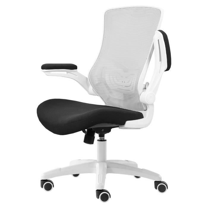 Pour Etude Ou Travail Noir Hbada Chaise De Bureau Avec Accoudoirs Pliables Et Support Lombaire Siege Pivotant En Maille Respirante Fauteuil Dordinateur Ergonomique Hauteur Reglable Ameublement Et Decoration Meubles