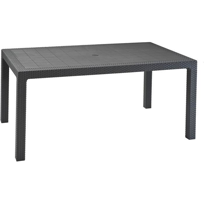 Table de jardin Keter Table en rotin rectangulaire Gris Adulte