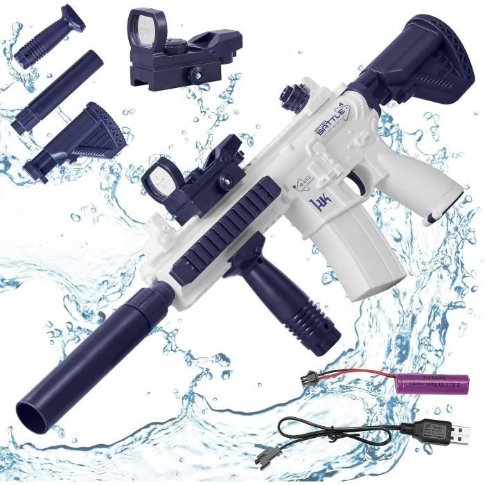 Pistolet à Eau électrique Automatique – Pour Enfants Et Adultes – Avec Réservoir, Lunettes De Protection, Batterie Et Chargeur USB – Jeu D'extérieur Pour Plage, Piscine, Jardin