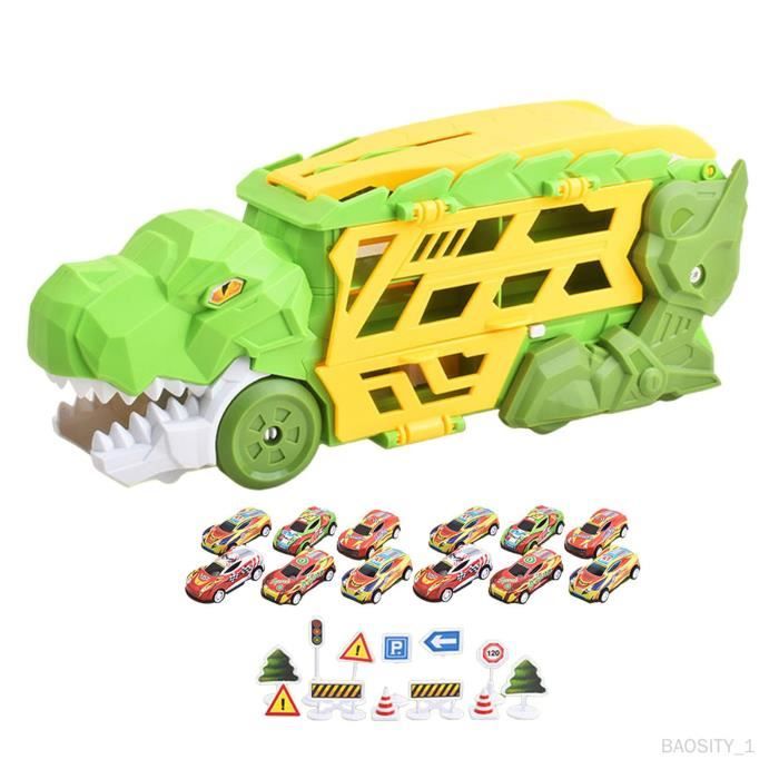 Camion Transport Dinosaure Transformable Avec 12 Voitures De Course - Jouet Enfant 2-6 Ans