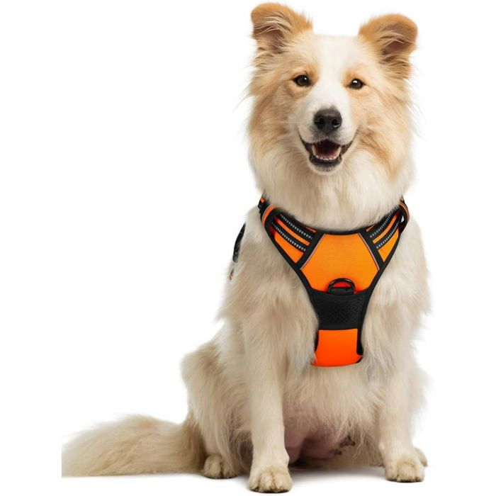 Comparer les prix de Harnais Chien / Harnais pour petit chien- Orange taille S -- Anti Traction Réglable Réfléchissant Matériau Respirant