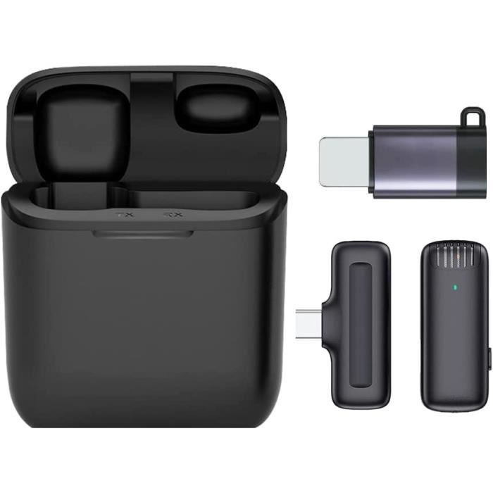 Micro Cravate Sans Fil, Plug & Play Taper-C Mini Micro avec Boîtier de  Charge et Réduction de Bruit, 2.4 GHz Microphone [224]