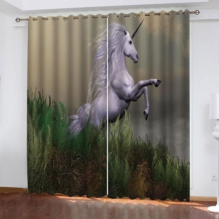 Stickers Porte Cheval Sticker Porte Trompe L'Oeil 3D 77 X 200 Cm Cheval Licorne Animal De Bain Auto-Adhésif Amovible Impermeable Autocollant Poster De Porte Stickers Muraux Pour Salon Cuisine Chambre Salle De