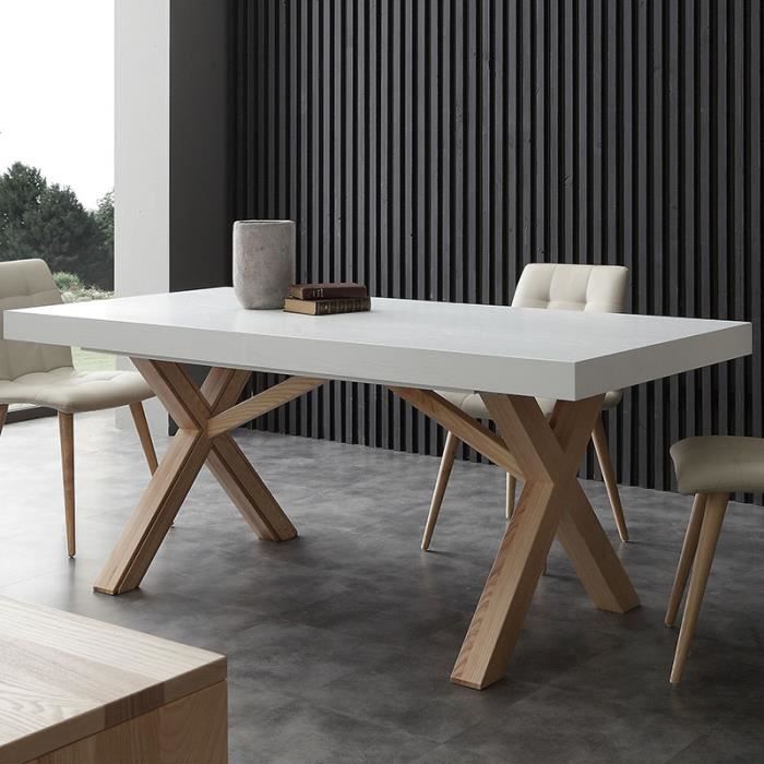 Table A Manger Extensible Bois Et Blanc Helia 2 Achat Vente