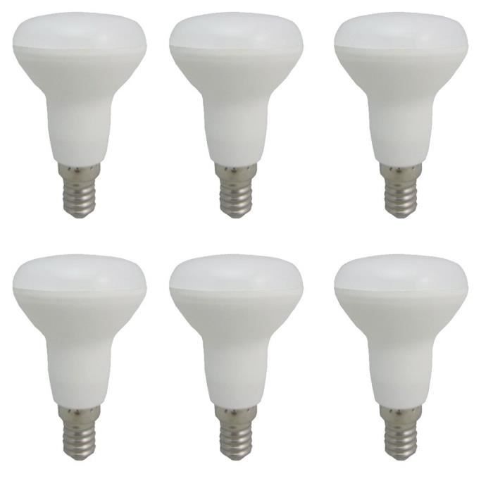 Lot de 6 ampoules LED E14 R50 6W 510Lm (Blanc neutre 4000K) Cdiscount