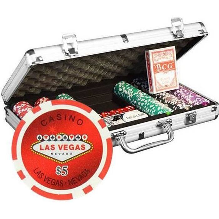 Mallette de 300 jetons de poker LAS VEGAS en plastique ABS 11
