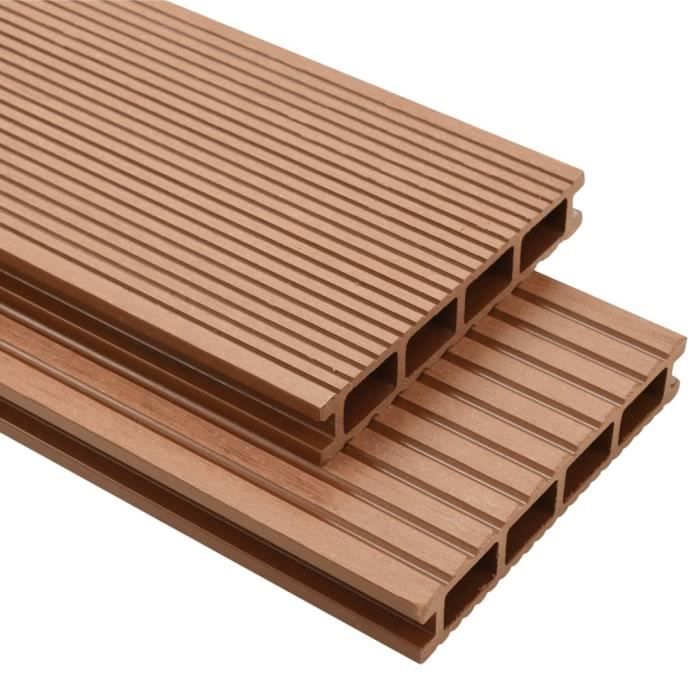 Panneaux De Terrasse Wpc Avec Accessoires 35 M2 4 M Marron Achat Vente Revetement En Planche Panneau De Terrasse Cdiscount