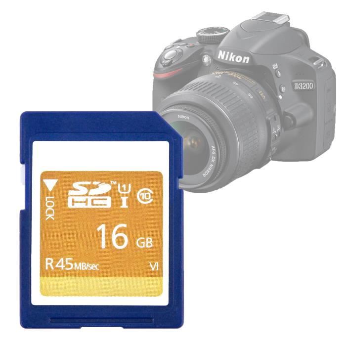 Carte Memoire Sd Pour Nikon D3200 D3300 D5300 D7000 Et D40