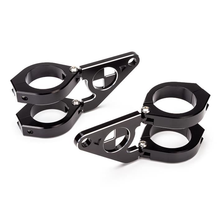 Biqing 2PCS Supports De Phares Universels Moto - M8 M6 Support Montage Phare Antibrouillard Aluminium Noir