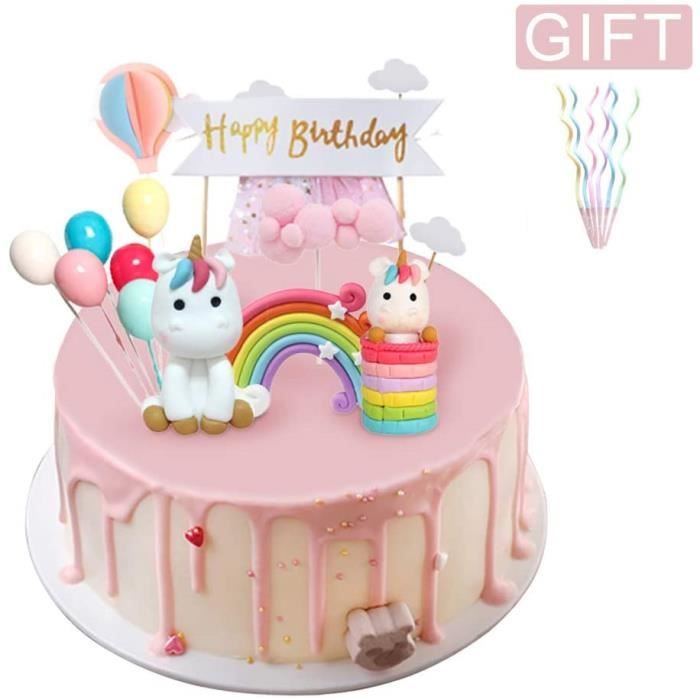 Decoration De Gateau Coolba Decoration Gateau Licorne Cake Topper Decoration Arc En Gateau Ballon Licorne Nuage Deco Cdiscount Maison