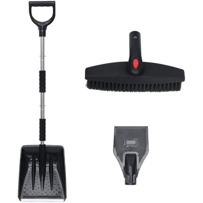Pelle à Neige Rétractable 3 En 1 - 112 Cm - Pour Voiture, Jardin, Trottoir - Avec Brosse Et Grattoir - 12