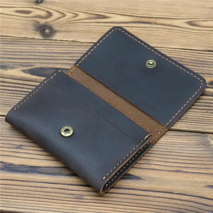 Corno d'Oro Protège-passeport en cuir véritable, étui marron avec protection rfid, housse vintage pour passeport, carte identité et crédit