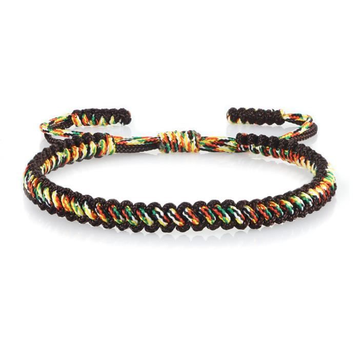 Bracelet Homme Fin En Corde Cirée Noire - ZENSE - Ajustable 16-28cm