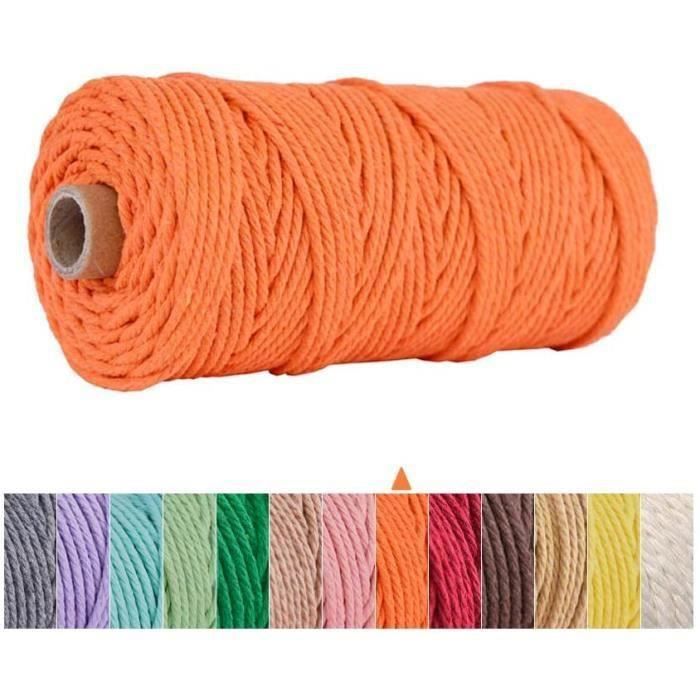 Cordon Coton Tressé - 6 mm - Bobine de corde - 500 gr - Comptoir du Fil