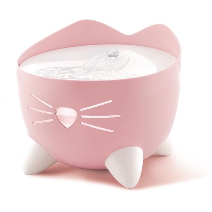 Fontaine à eau pour chat - CATIT - PIXI - 2 5L - Avec LED - Trois réglages de débit d’eau - Rose pale