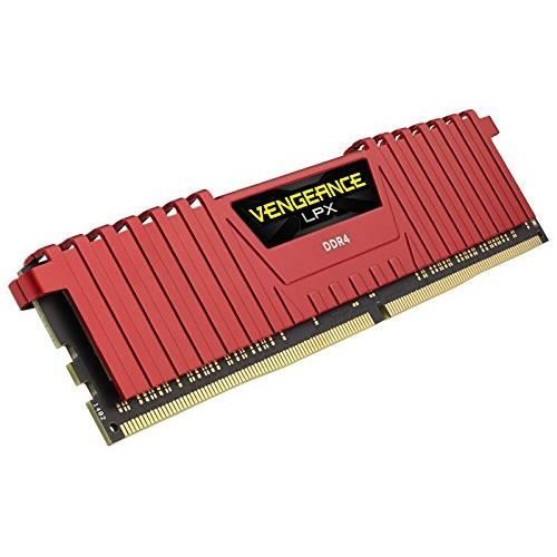  Memoire PC Corsair Vengeance LPX 4GB (1 x 4GB) DDR4 DRAM 2400MHz C14 red memory kit for DDR4 Systems (CMK4GX4M1A2400C14R) pas cher