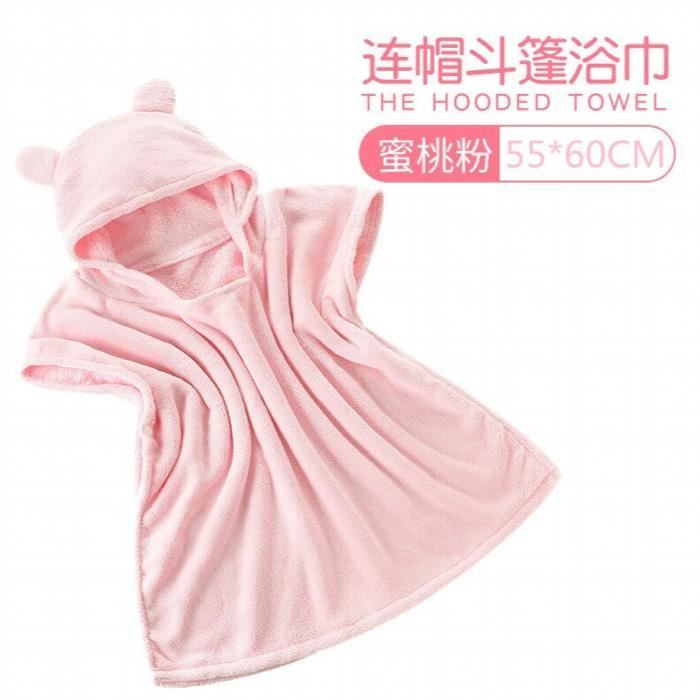 Serviette De Bain Bébé à Capuche Et Tablier - Coton Doux 90x90 Cm, Pour Nouveau-né Jusqu'à 18 Mois