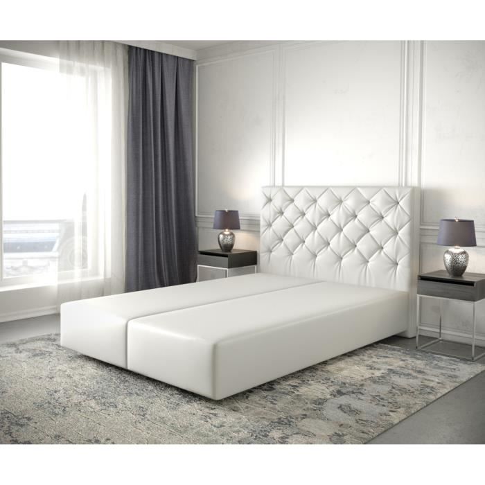 cadre-de-sommier dream-great cuir synthétique blanc 160x200
