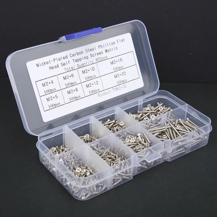 Lot De 500 Vis Autotaraudeuses #8x1/2 - Tête Cruciforme - Acier Carbone - Noires