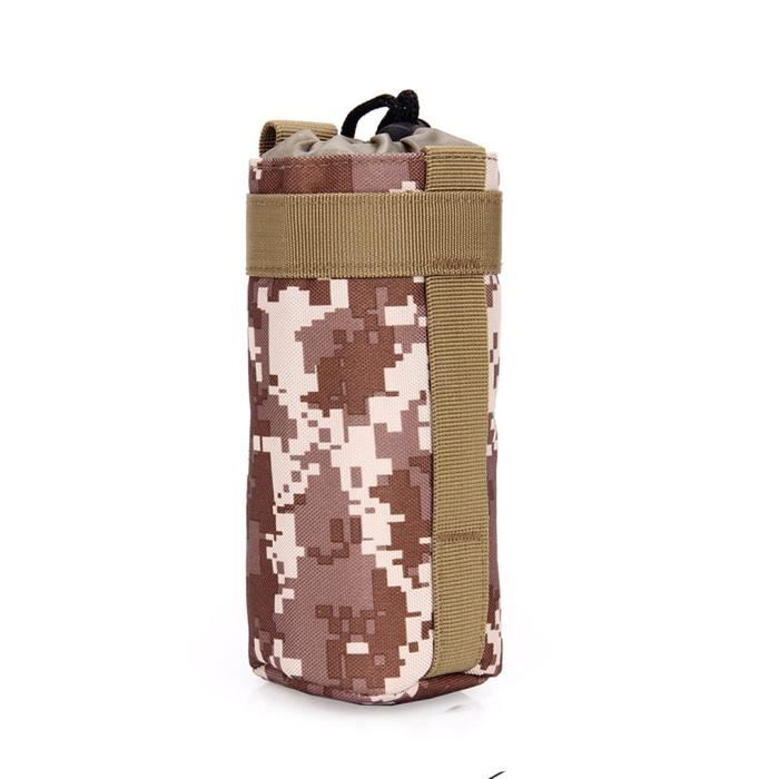 Poche à Eau Tactique Militaire AEIOPRS 1000ml - Système MOLLE - Pour Sac à Dos, Ceinture - Camping, Randonnée, Vélo