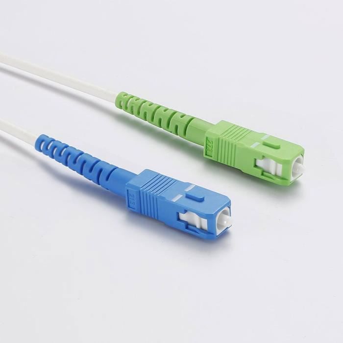 Câble Fibre Optique Freebox -0.5m - Rallonge-Jarretiere Fibre Optique - SC APC vers SC UPC - Garantie 10 Ans