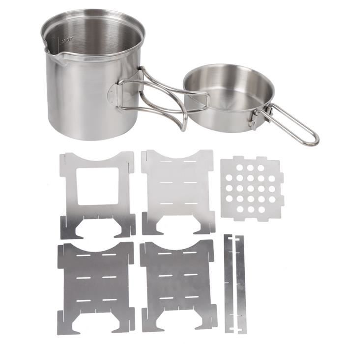 Poêle à Bois Camping En Fonte Pure - Portable, Avec Vitre, Pour Chauffage Et Cuisine En Extérieur