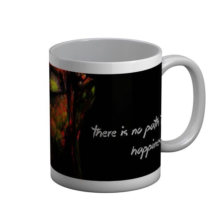 Mug Ceramique Happiness Citation Inspirante Anglais Bouddha Bouddhisme Bien Etre Spiritualite Cdiscount Pret A Porter