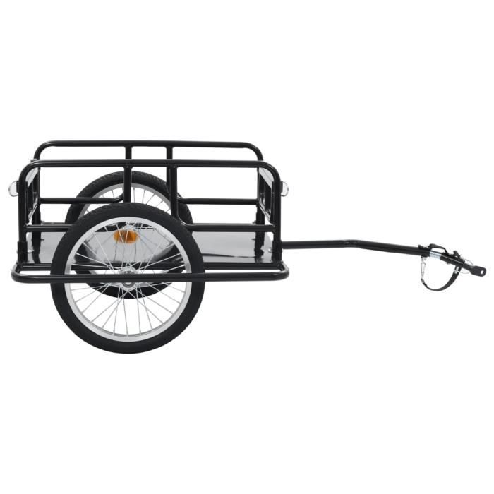 Remorque de bicyclette - MAG - 130 x 73 x 485 cm - Acier Noir - Capacité 50 kg - Pliable