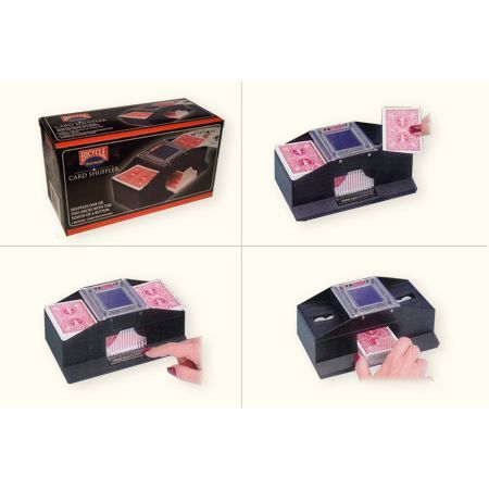 Mélangeur Cartes Manuel à Manivelle | Pour 2 Jeux | Mélange Automatique | Poker, Belote... | Fun En Famille